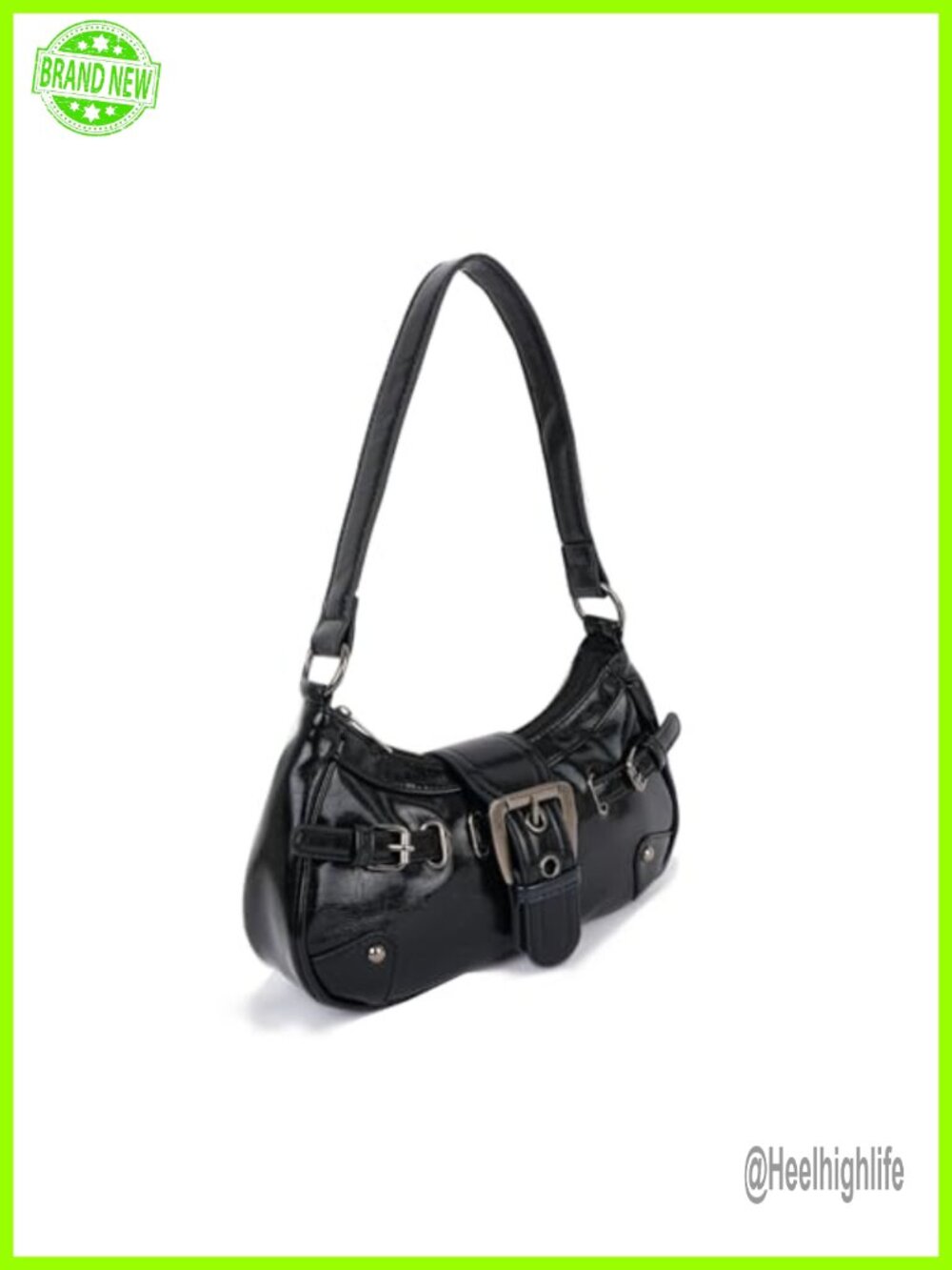 Y2K Buckle Vintage Small Clutch Vegan Leather Purse